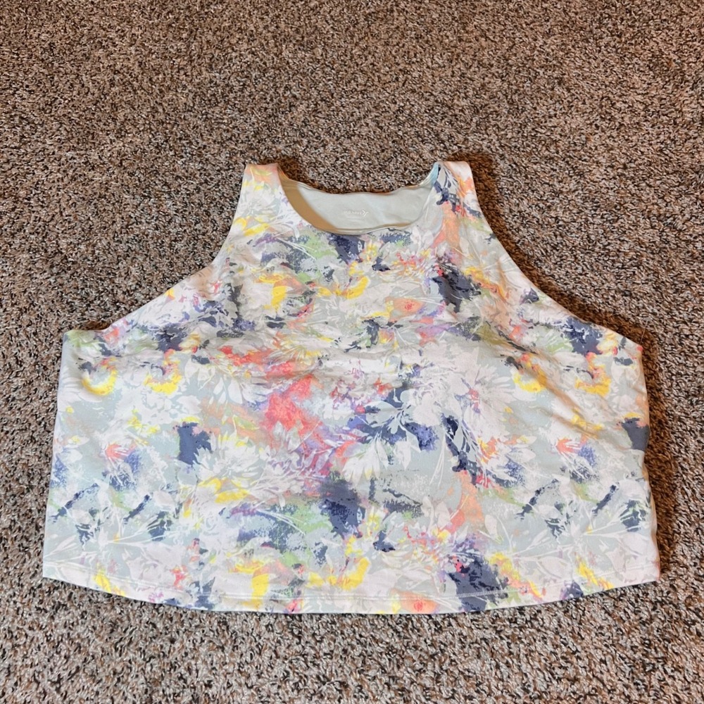 Old Navy Active Tank Top PowerChill Light Support Floral Print‎ 4X